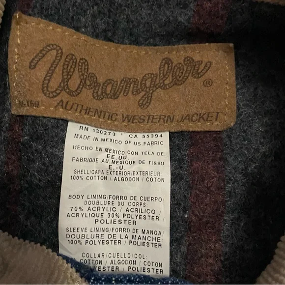 Vintage wrangler denim corduroy collar barn chore jacket coat blanket lined 40 - Picture 3 of 9